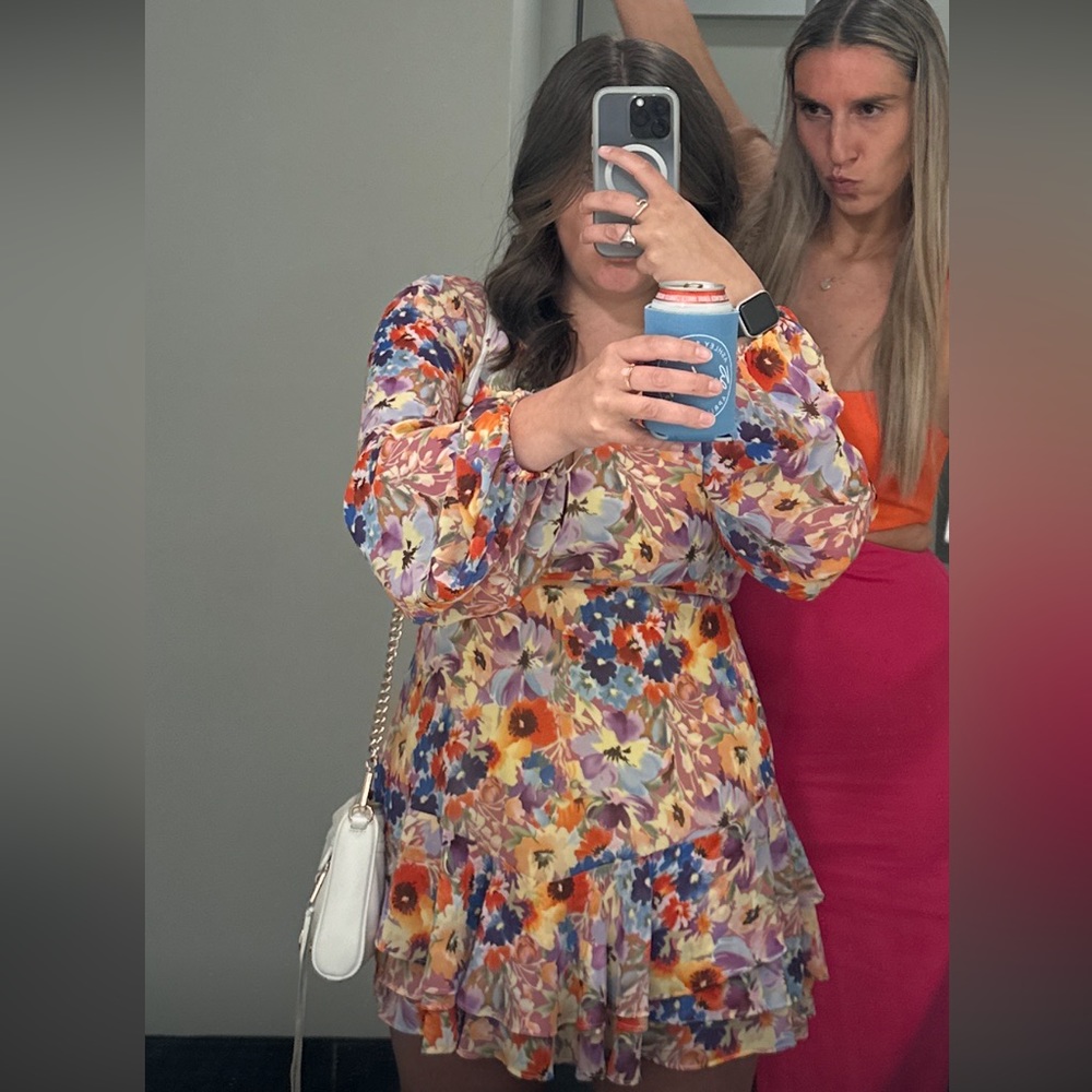 Floral, open back dress